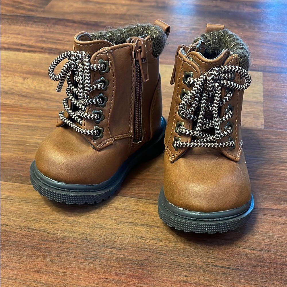 Brown baby combat Boots